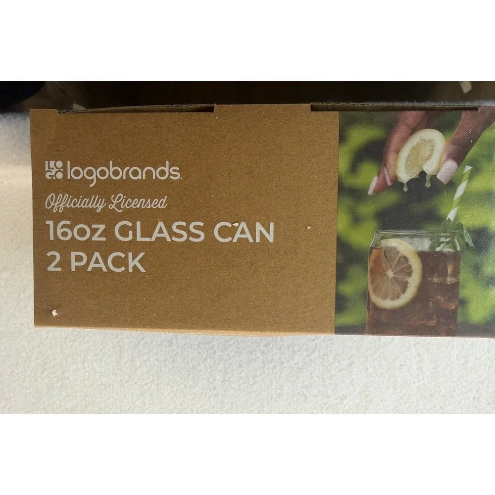 Wisconsin Badgers 16oz Clear Glass Can Beer Glasses 2-Pack Gift Set